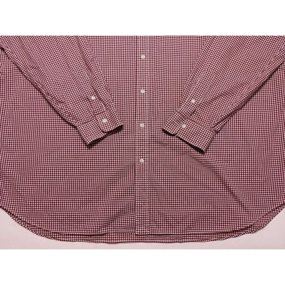 POLO RALPH LAUREN Long Sleeve‎ Button Shirt 100% Cotton Stretch Red Checks 4XLT